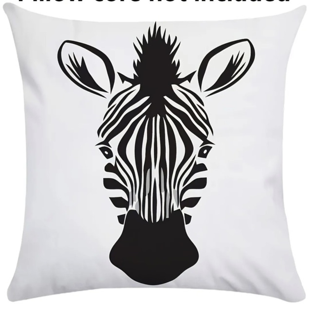 Giraffe Throw Pillow Cover 17.7" White & Black